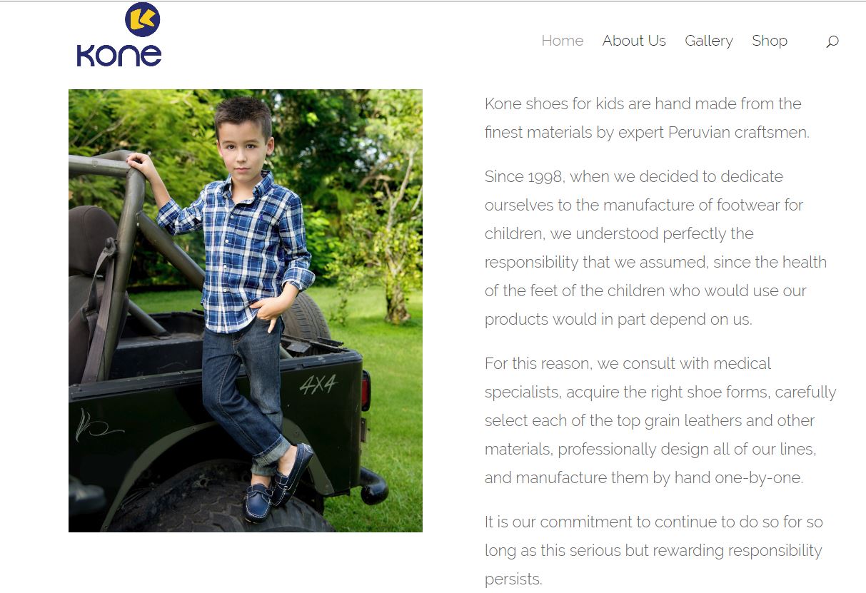 Solia Media Designed Website - Kone Shoes Website - Best Imported Children's Shoes