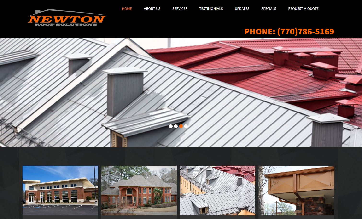 Solia Media Designed Website - Newton Roof